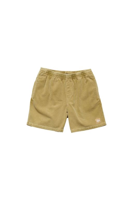 Stussy Mens Wide Wale Cord Beach Shorts Brown - DXLCJ4365